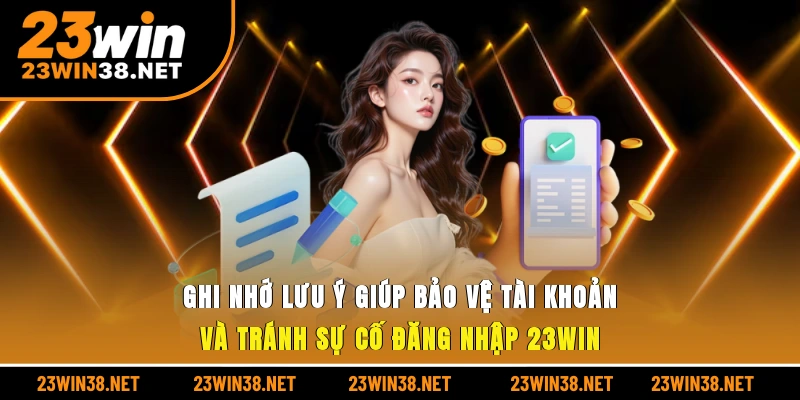 Ghi nhớ lưu ý giúp bảo vệ tài khoản và tránh sự cố đăng nhập 23win